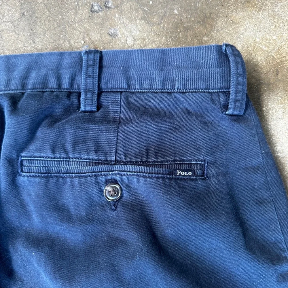 Polo Ralph Lauren Chino Pants Mens 36x32 Navy Blue Excellent Relaxed Fit Twill